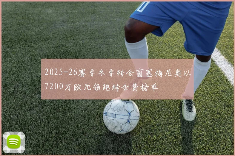 2025-26赛季冬季转会窗塞梅尼奥以7200万欧元领跑转会费榜单